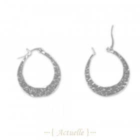 Ring creoles hammered earrings