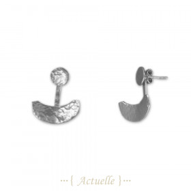 Hammered ethnic moon studs earrings