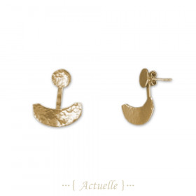 Hammered ethnic moon studs earrings