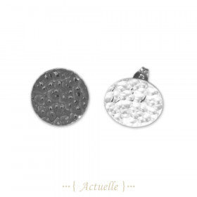 Hammered circle earrings 20mm