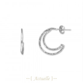 Hammered crescent moon earrings