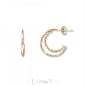 Hammered crescent moon earrings