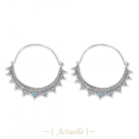 Touareg openworked movable earrings with turquoise