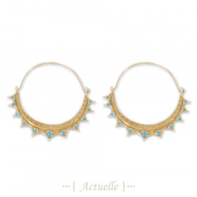 Touareg openworked movable earrings with turquoise