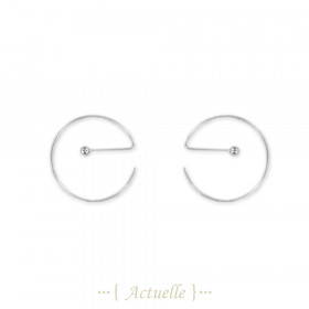 Central ball hoop earrings