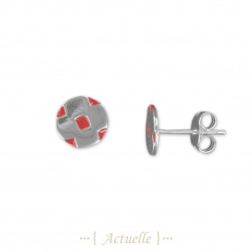 Enamel Rond R Earring