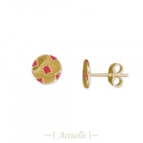 Enamel Rond R Earring