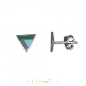 Enamel triangle GB Earring