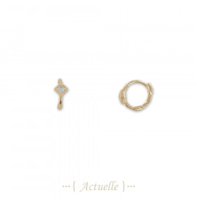 Small hoop earrings zirconium diamond shape