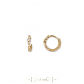 Small hoop earrings zirconium and 4 balls