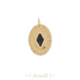 Colgante oval con onyx diamante
