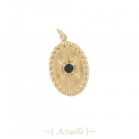 Colgante oval con onyx estrella