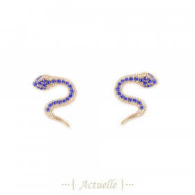 Earrings snake zirconium smooth tip