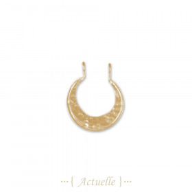 luna creciente doble anillos golpeado