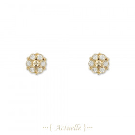 Arete flor de circonio y puntos