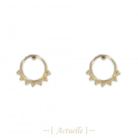 Earrings circle and trio of balls