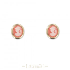 Arete cameo mujer rojo