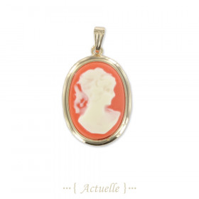 Colgante cameo mujer rojo 29mm