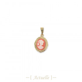 Pendentif camée coutour décoré 17mm