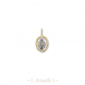 Colgante conjunto con transparente piedra oval