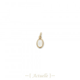 Pendant oval curved mother-of-pearl