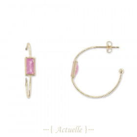 Hoop earrings transparent stone