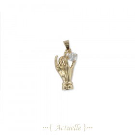 Pendant hand holding CZ stone