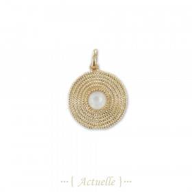 Pendant mother-of-pearl on mesh plate