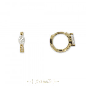 Earrings setting with oval white CZ