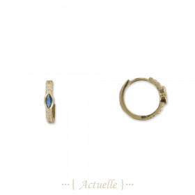 Hoop earrings oval white stone CZ