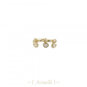 Anillo de oreja tres colgante CZ