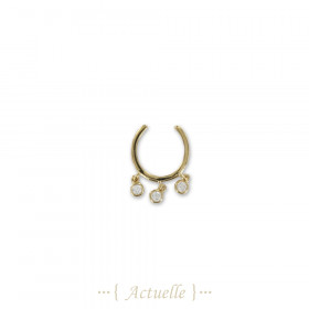 Ear cuff three pendants CZ