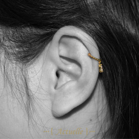 Anillo de oreja bolas CZ gota