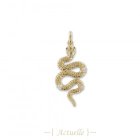 Colgante serpiente CZ negro ojo