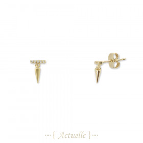 Line CZ and peak hoop earrings