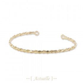 Pulsera triple entrelazados platos dos anillos
