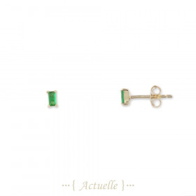 Earrings setting with green rectangular CZ