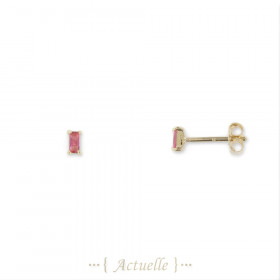 Earrings setting with green rectangular CZ