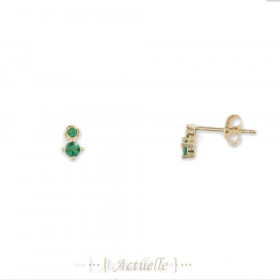 Round and setting CZ earrings
