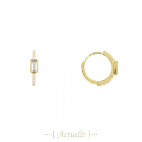 CZ line and rectangle earrings