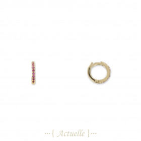 Hoop earrings with 9 CZ 8mm