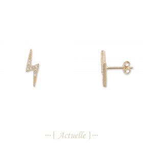 Lightning earrings black CZ