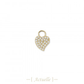 Pendant crooked heart CZ