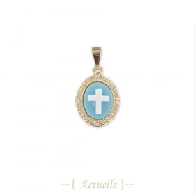 Cross cameo pendant red-17
