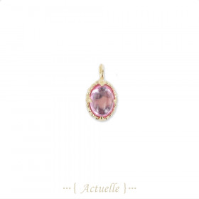 Colgante conjunto con transparente piedra oval