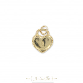 Colgante de corazón con bolas y cerradura