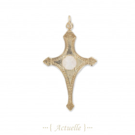 Cross of Agadez pendant moon stone