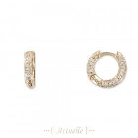 Hoop earrings full of green CZ