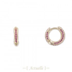 Hoop earrings full of green CZ