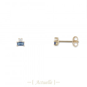 CZ and horizontal rectangular CZ earrings
